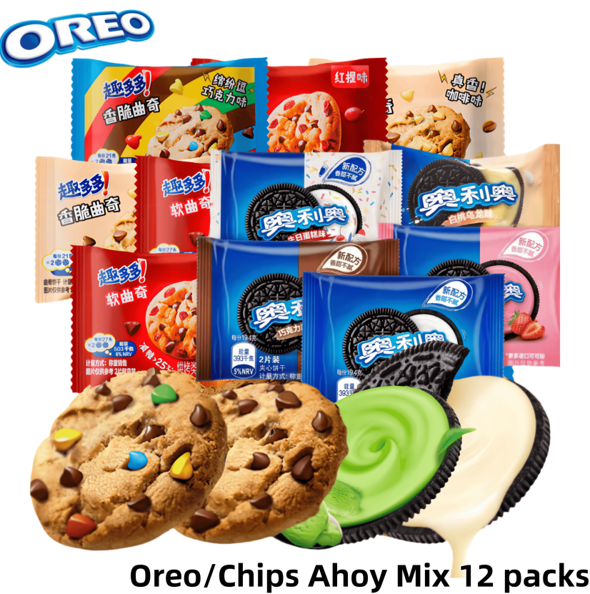 Randomly mixed flavors of 6 packs of Quduo Duo and 6 packs of Oreo